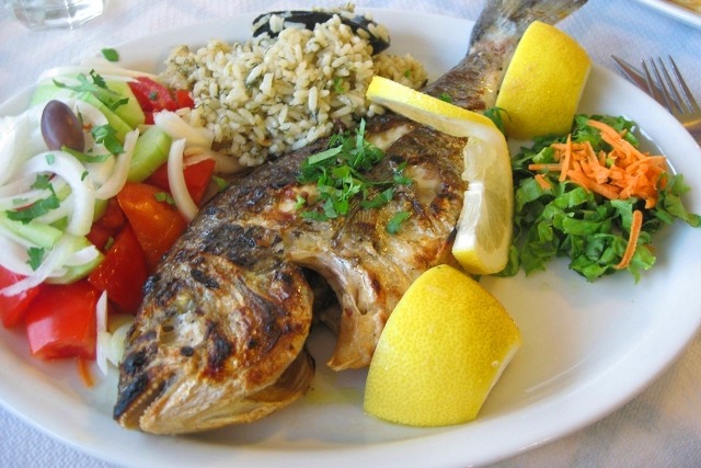 Greek food: Assorted fresh fish